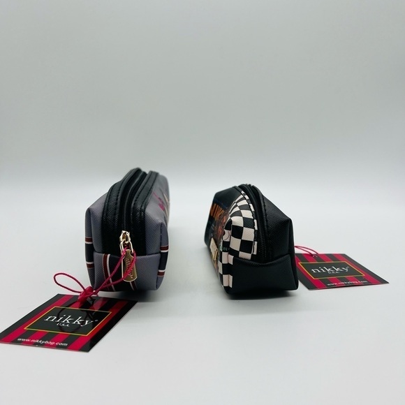 NIKKY BY NICOLE LEE SET OF 2 TRAVEL/COSMETIC ZIPPERED POUCHES NWT - Picture 3 of 14